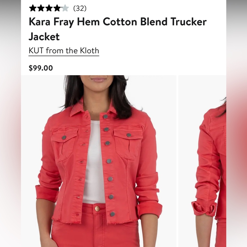 Kut from the Kloth Women's Kara pink Jean Jacket size medium